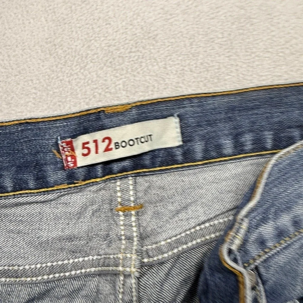 Vintage Levis Jeans Mens 38x34 Fit 38x27 Blue 512 Bootcut Denim Baggy Hemmed y2k